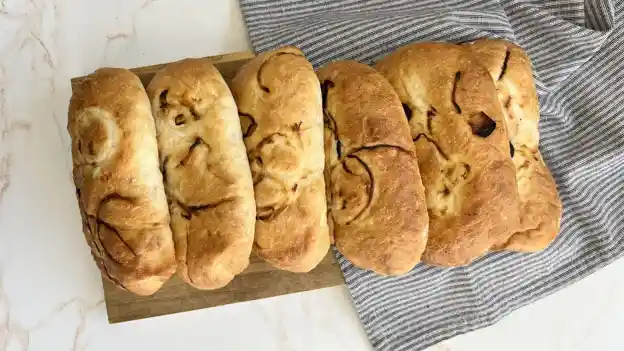 Roasted Onion Ciabatta Rolls